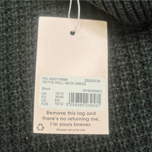 Missguided Petite Roll Neck Knit Jumper Dress 6/8 - Picture 12 of 12